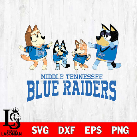 Middle Tennessee Blue Raiders Bluey Dance Squats Svg Eps Dxf Png File, Digital Download, Instant Download
