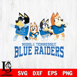 Middle Tennessee Blue Raiders Bluey Mode Dance Squats Svg Eps Dxf Png File, Digital Download, Instant Download