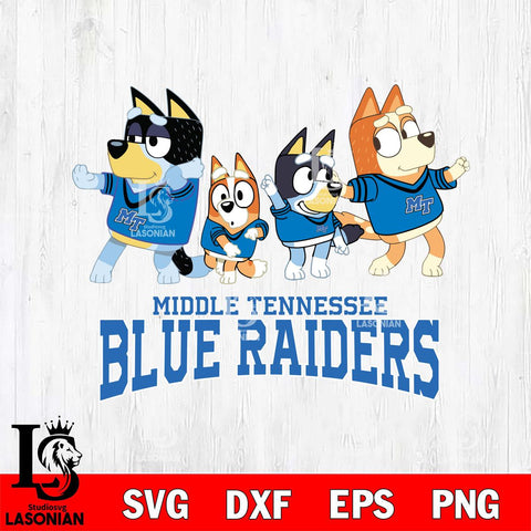 Middle Tennessee Blue Raiders Bluey Mode Dance Squats Svg Eps Dxf Png File, Digital Download, Instant Download
