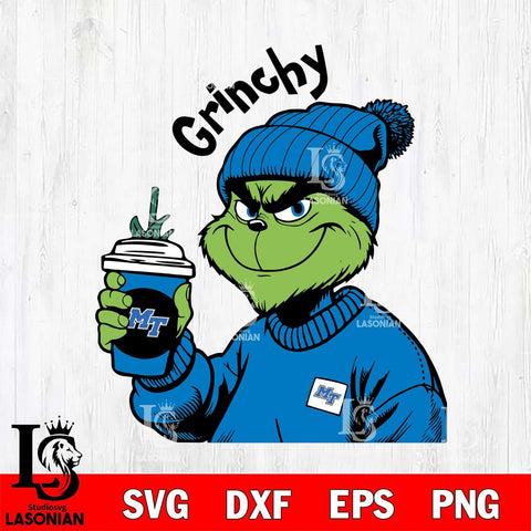 Middle Tennessee Blue Raiders Boujee Grinch 10 Svg Eps Dxf Png File, Digital Download, Instant Download