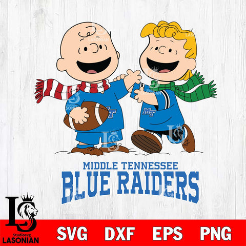 Middle Tennessee Blue Raiders Charlie Brown & Linus Football Cricut,Christmas SVG DXF EPS PNG FILE, NCAA Digital Download,Instant Download, Silhouette