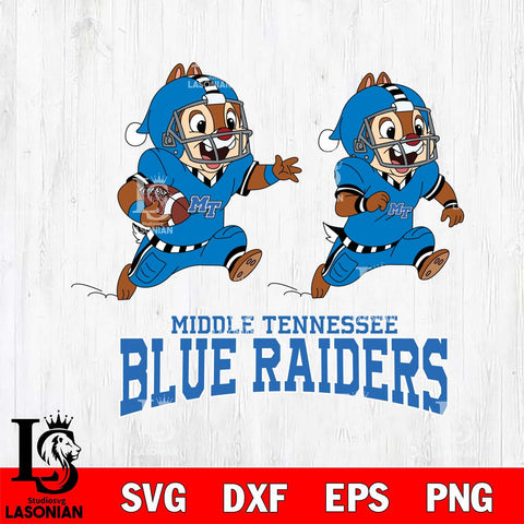 Middle Tennessee Blue Raiders Chip & Dale Football Cricut,Christmas SVG DXF EPS PNG FILE, NCAA Digital Download,Instant Download, Silhouette
