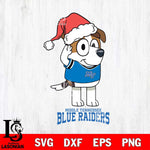 Middle Tennessee Blue Raiders Christmas Bluey Jack Sport Cut Files,Bluey Cricut,Christmas Svg , Bluey svg , Digital Download, dxf eps png pdf file