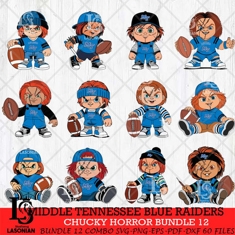 Middle Tennessee Blue Raiders Chucky Horror Bundle 12 SVG Eps Dxf Png File, Bundle NCAA svg, Digital Download, Instant Download