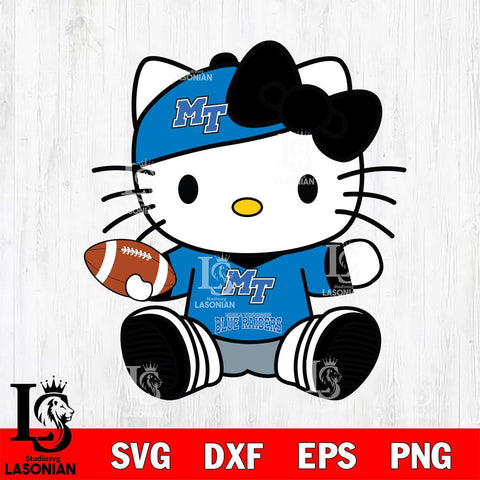 Middle Tennessee Blue Raiders Cute Hello Kitty Football 11 Svg Eps Dxf Png File, NCAA svg, Digital Download, Instant Download