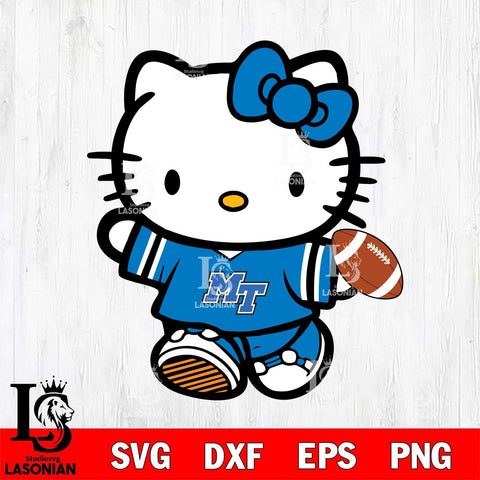 Middle Tennessee Blue Raiders Cute Hello Kitty Football 7 Svg Eps Dxf Png File, NCAA svg, Digital Download, Instant Download