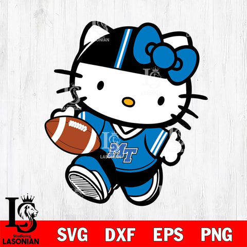 Middle Tennessee Blue Raiders Cute Hello Kitty Football 9 Svg Eps Dxf Png File, NCAA svg, Digital Download, Instant Download