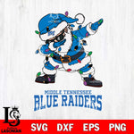 Middle Tennessee Blue Raiders Dabbing Santa Claus Ugly Christmas Svg dxf eps png pdf file,NCAA svg,Digital Download,Cricut file