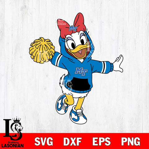 Middle Tennessee Blue Raiders Daisy Duck Cheerleader Christmas File Cut, NCAA SVG DXF EPS PNG FILE, Digital Download , Criucut , Silhouette