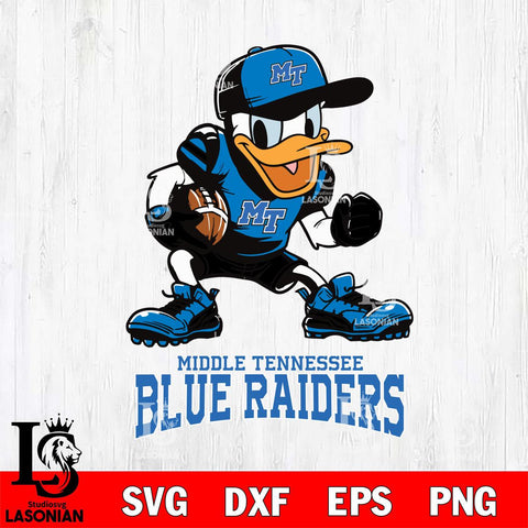 Middle Tennessee Blue Raiders Donal Duck Disney, Svg Eps Dxf Png File, Digital Download