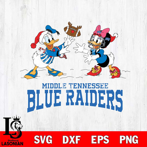 Middle Tennessee Blue Raiders Donald Duck & Daisy Duck Football Cricut,Christmas SVG DXF EPS PNG FILE, NCAA Digital Download,Instant Download, Silhouette