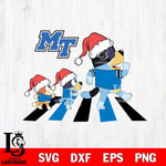 Middle Tennessee Blue Raiders Family Bluey Walking Christmas Svg Eps Dxf Png File, Digital Download, Instant Download