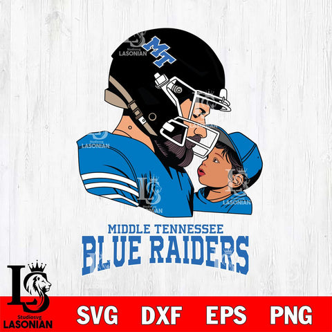 Middle Tennessee Blue Raiders Father And Child Rugby SVG DXF EPS PNG FILE,NCAA SVG, Father day Digital Download,Instant Download, Silhouette