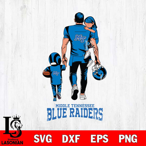 Middle Tennessee Blue Raiders Father And Son Football SVG DXF EPS PNG FILE,NCAA SVG, Father day Digital Download,Instant Download, Silhouette