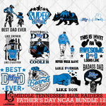 Middle Tennessee Blue Raiders Fathers Day NCAA Bundle 12 Svg Eps Dxf Png File, Digital Download, Instant Download