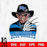 Middle Tennessee Blue Raiders Freddy Krueger Horror Halloween Svg Eps Dxf Png File, NCAA svg, Digital Download, Instant Download