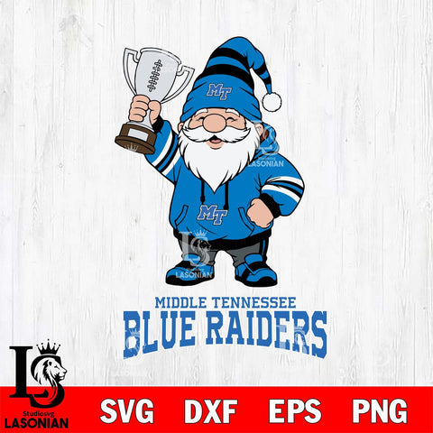 Middle Tennessee Blue Raiders Gnome Champion File Cut, NCAA SVG, Digital Download , Criucut , Silhouette