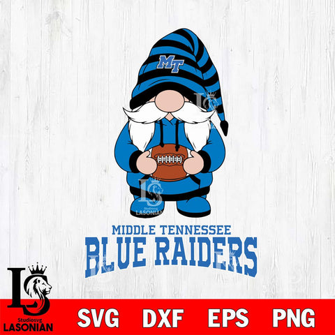 Middle Tennessee Blue Raiders Gnome Football File Cut, NCAA SVG, Digital Download , Criucut , Silhouette