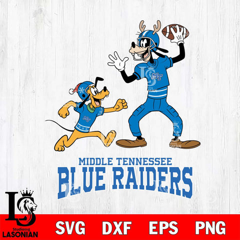 Middle Tennessee Blue Raiders Goofy & Pluto Football Cricut,Christmas SVG DXF EPS PNG FILE, NCAA Digital Download,Instant Download, Silhouette