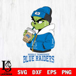Middle Tennessee Blue Raiders Grinch Bougie Christmas Cut Files Cricut, Svg Dxf Eps Png file, Digital download , Silhouette