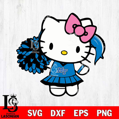 Middle Tennessee Blue Raiders Hello Kitty Cheerleader 12 Svg Eps Dxf Png File, Digital Download, Instant Download