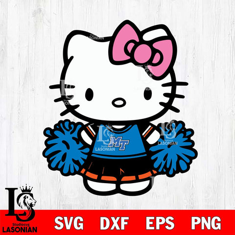 Middle Tennessee Blue Raiders Hello Kitty Cheerleader 2 Svg Eps Dxf Png File, Digital Download, Instant Download