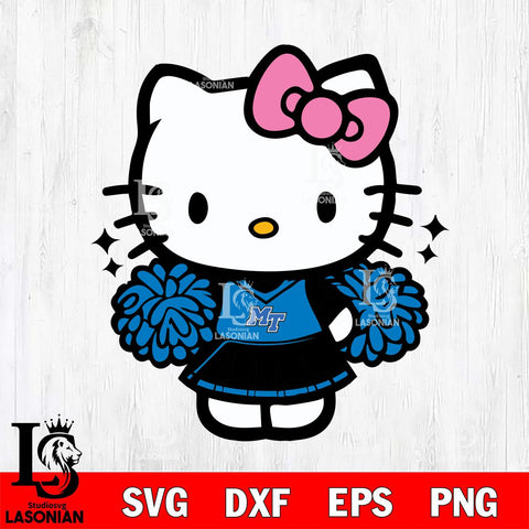 Middle Tennessee Blue Raiders Hello Kitty Cheerleader Svg Eps Dxf Png File, Digital Download, Instant Download