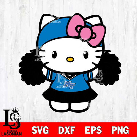 Middle Tennessee Blue Raiders Hello Kitty Cheerleader 5 Svg Eps Dxf Png File, Digital Download, Instant Download