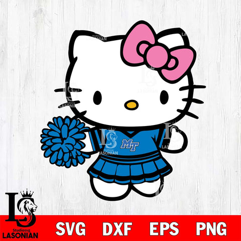 Middle Tennessee Blue Raiders Hello Kitty Cheerleader 8 Svg Eps Dxf Png File, Digital Download, Instant Download