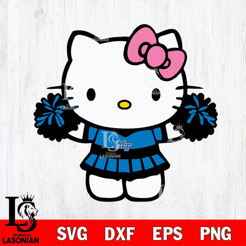 Middle Tennessee Blue Raiders Hello Kitty Cheerleader 9 Svg Eps Dxf Png File, Digital Download, Instant Download