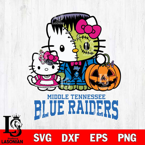 Middle Tennessee Blue Raiders Hello Kitty Horror 10 Svg Eps Dxf Png File, Digital Download