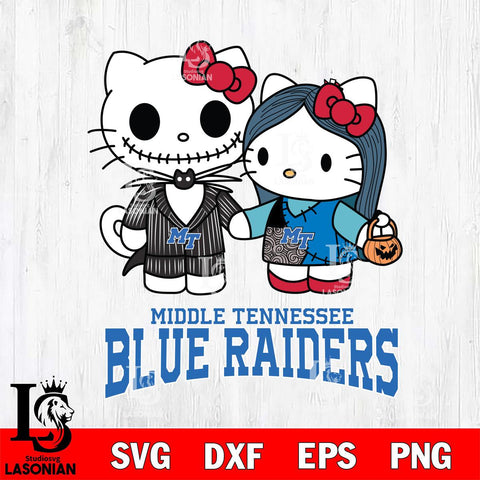 Middle Tennessee Blue Raiders Hello Kitty Horror 11 Svg Eps Dxf Png File, Digital Download