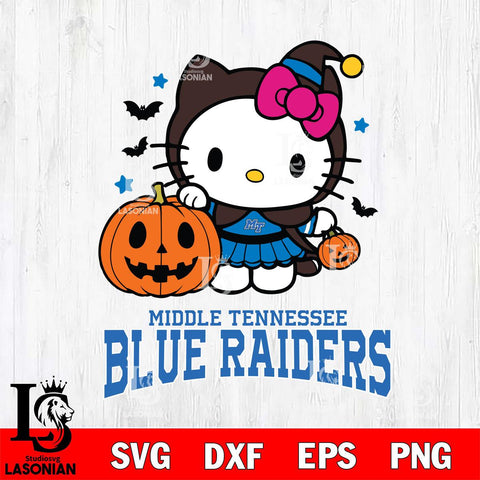 Middle Tennessee Blue Raiders Hello Kitty Horror 1 Svg Eps Dxf Png File, Digital Download