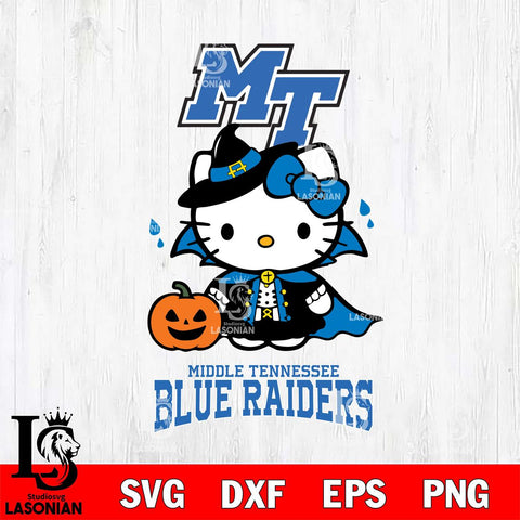 Middle Tennessee Blue Raiders Hello Kitty Horror 9 Svg Eps Dxf Png File, Digital Download