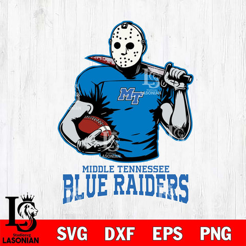 Middle Tennessee Blue Raiders Jason Voorhees 9 Svg Eps Dxf Png File, Digital Download