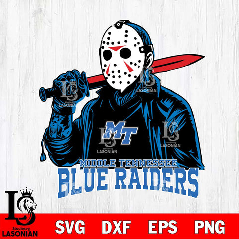 Middle Tennessee Blue Raiders Jason Voorhees Horror 12 Svg Eps Dxf Png File, NCAA svg, Digital Download, Instant Download