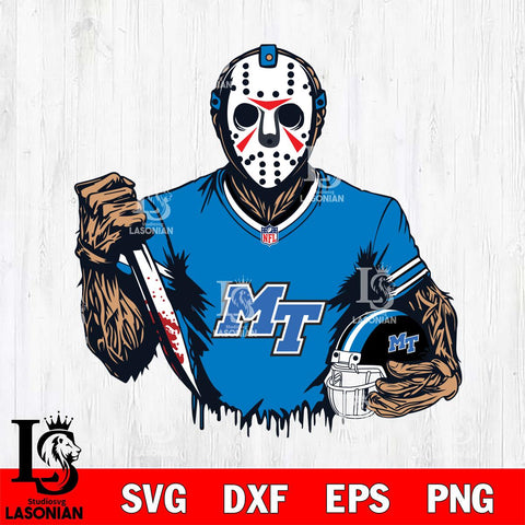Middle Tennessee Blue Raiders Jason Voorhees Horror 5 Svg Eps Dxf Png File, NCAA svg, Digital Download, Instant Download