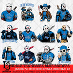 Middle Tennessee Blue Raiders Jason Voorhees Horror Bundle 12 SVG Eps Dxf Png File, bundle NCAA svg, Digital Download, Instant Download