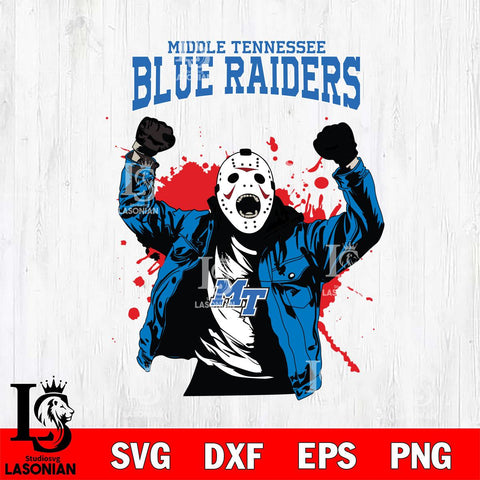 Middle Tennessee Blue Raiders Jason Voorhees Horror Halloween 3 Svg Eps Dxf Png File, NCAA svg, Digital Download, Instant Download