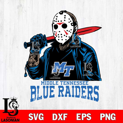 Middle Tennessee Blue Raiders Jason Voorhees Horror Halloween Svg Eps Dxf Png File, NCAA svg, Digital Download, Instant Download
