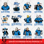 Middle Tennessee Blue Raiders Jason Voorhees NCAA Bundle 12 SVG Svg Eps Dxf Png File, Digital Download