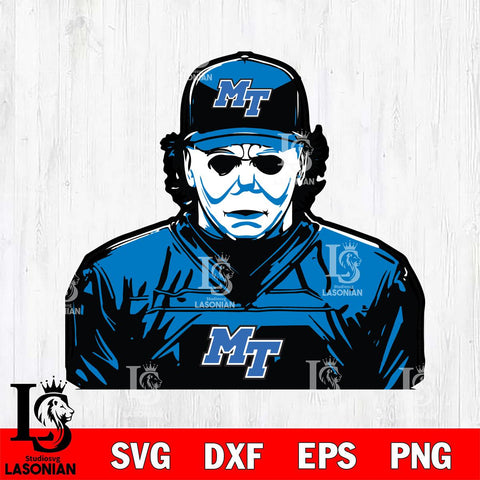 Middle Tennessee Blue Raiders Michael Myers Horror Halloween Svg Eps Dxf Png File, NCAA svg, Digital Download, Instant Download