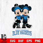 Middle Tennessee Blue Raiders Mickey And Minnie Mouse Football Svg Eps Dxf Png File, NCAA svg , File Cut , Digital Download , Instant Download, Cut Svg Files