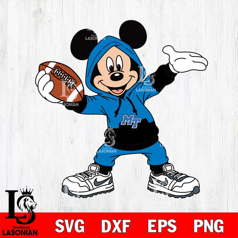 Middle Tennessee Blue Raiders Mickey Disney Football Christmas File Cut, NCAA SVG DXF EPS PNG FILE, Digital Download , Criucut , Silhouette