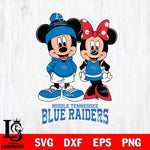 Middle Tennessee Blue Raiders Mickey Minnie Mouse Cute Football Svg Eps Dxf Png File, NCAA svg , File Cut , Digital Download , Instant Download, Cut Svg Files