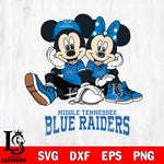 Middle Tennessee Blue Raiders Mickey Minnie Mouse Football Sit Svg Eps Dxf Png File, NCAA svg , File Cut , Digital Download , Instant Download, Cut Svg Files