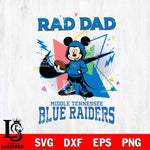 Middle Tennessee Blue Raiders Mickey Wearing Hoodie Rad Dad SVG DXF EPS PNG FILE, NCAA File Cut,Digital Download,Instant Download