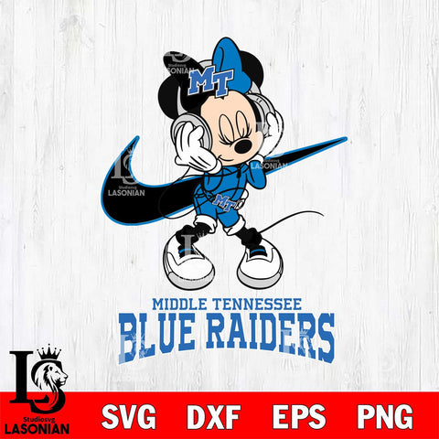 Middle Tennessee Blue Raiders Minnie Mouse Dancing NIKE, Svg Eps Dxf Png File, Digital Download