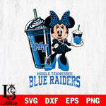 Middle Tennessee Blue Raiders Minnie Mouse Fan And Coffee Svg Eps Dxf Png File, Digital Download, Instant Download