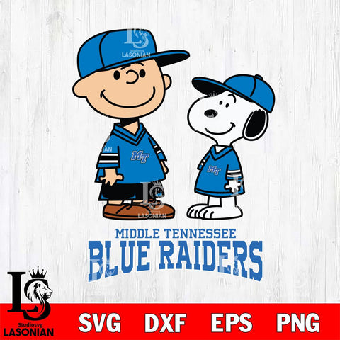 Middle Tennessee Blue Raiders Peanuts Snoopy Football SVG DXF EPS PNG FILE,Snoopy File Cut, NCAA Digital Download,Instant Download,Christmas Silhouette
